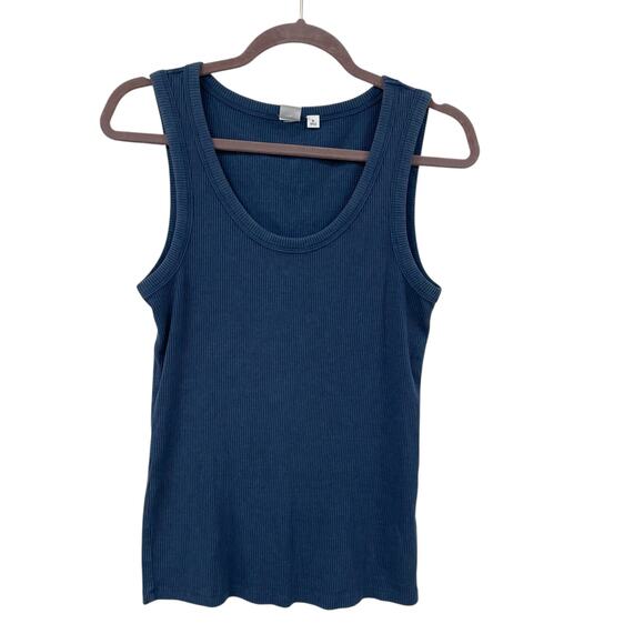 Gap Ribbed Knit Dark Blue Tank Top Womens Size Medium - Picture 1 of 5